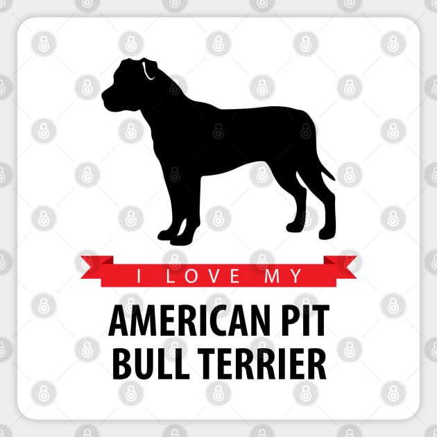 I Love My American Pit Bull Terrier Sticker by millersye